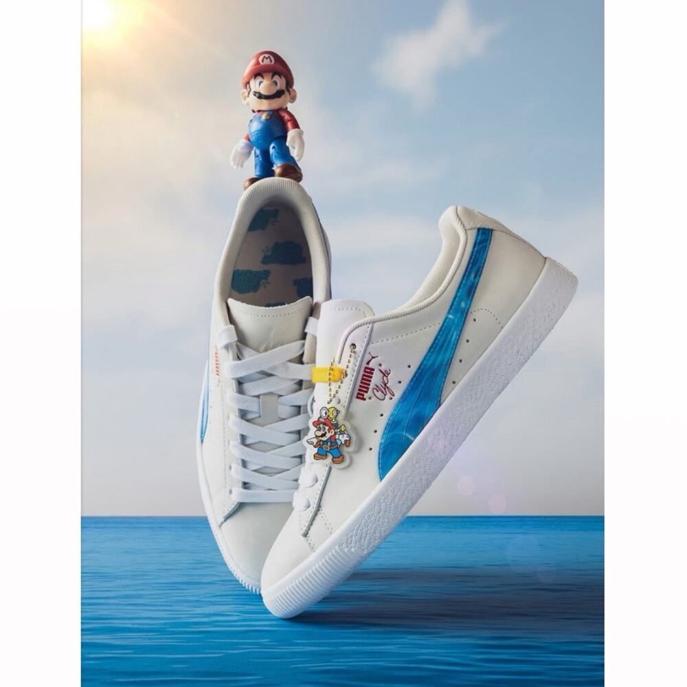 Puma Clyde x Super Mario Sunshine Sneakers Size 8.5 Limited Edition Collectors